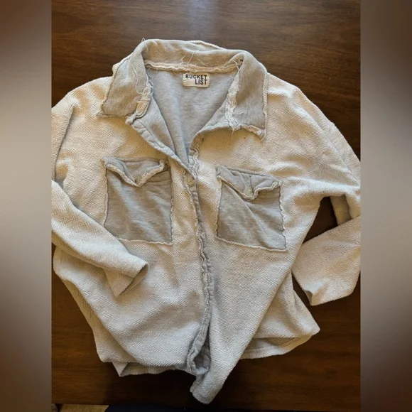 aerie and Bucket list boutique Crewneck & Henley Sweater sweatshirt bundle Lot - Picture 9 of 10